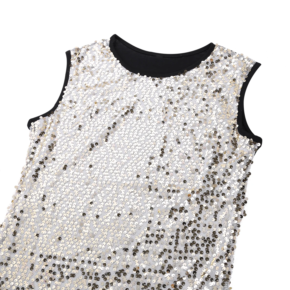 MSemis Men\'s Glitter Sequins Tank Top Fashion Summer Crop Top Vest Slim Muscle Tank Tops Hip Hop Clubwear Stage Rave Costume