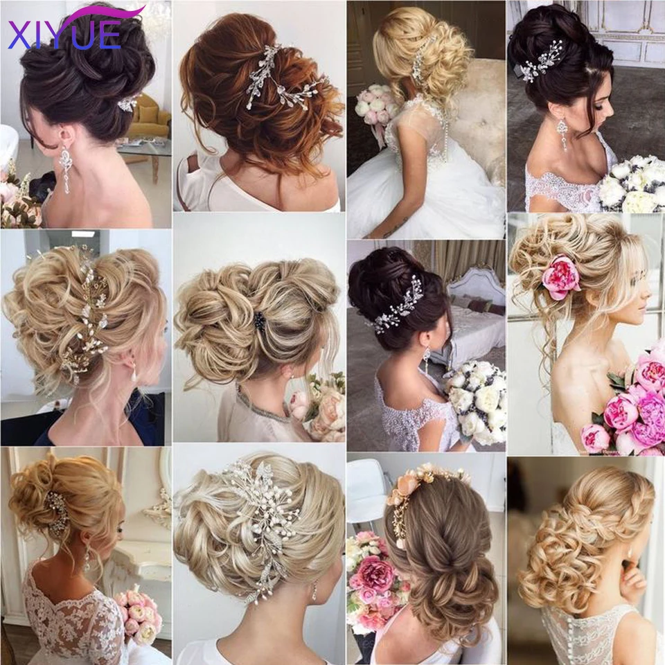 XIYUE LARGE Comb Clip In Curly Hair Extension Synthetic Hair Pieces Chignon Women Updo Cover Hairpiece Extension Hair Bun