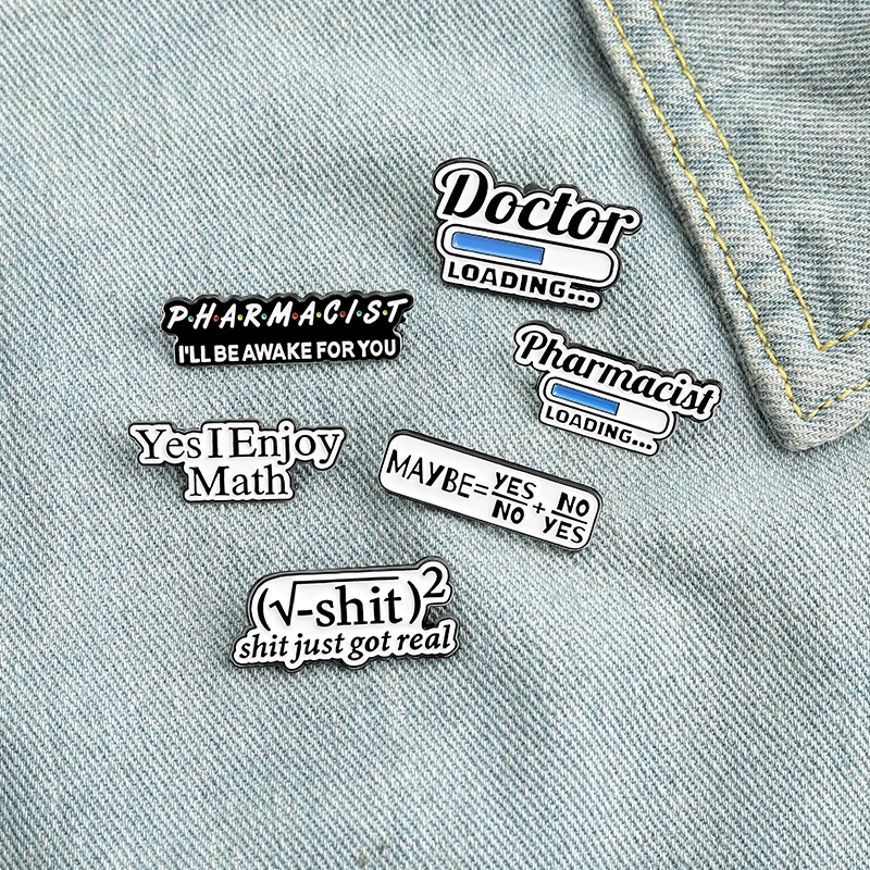 I Enjoy Math Enamel Pin Science Chemical Mathematical Brooches Backpack Hat Custom Badges Gifts for Student Doctors