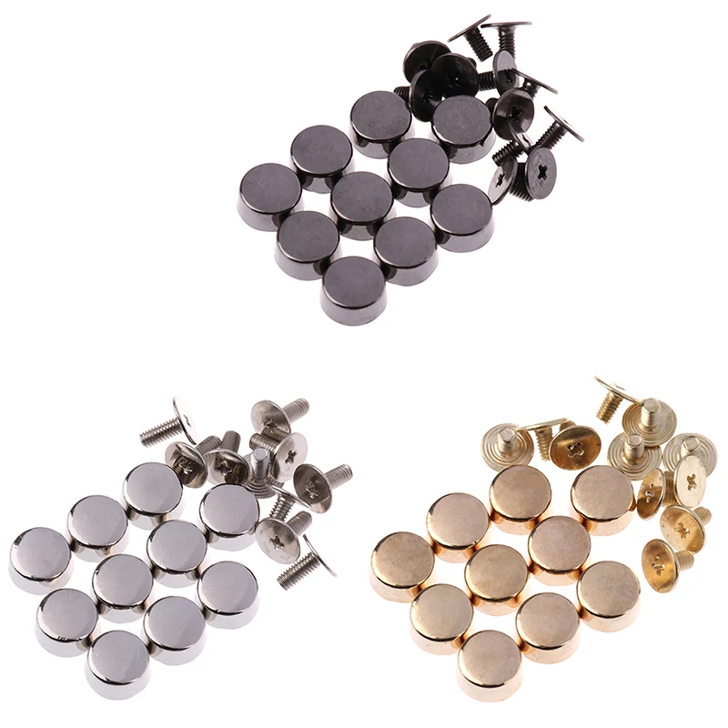 10sets Wear Protection Bag Bottom Studs Rivets DIY Leather Buttons Screw For Bags Hardware Belt Accessories For Bag Feet Screw