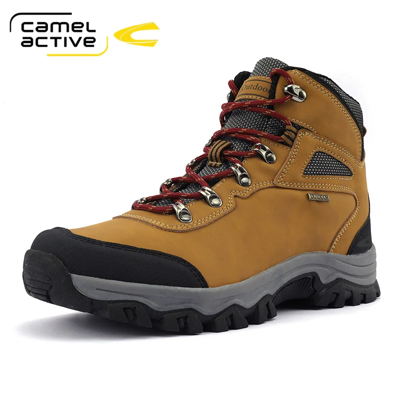 Camel Active Brand Men's Boots High Top Outdoor Hiking Shoes Men Anti-collision Quality Boots Big Size 39-47