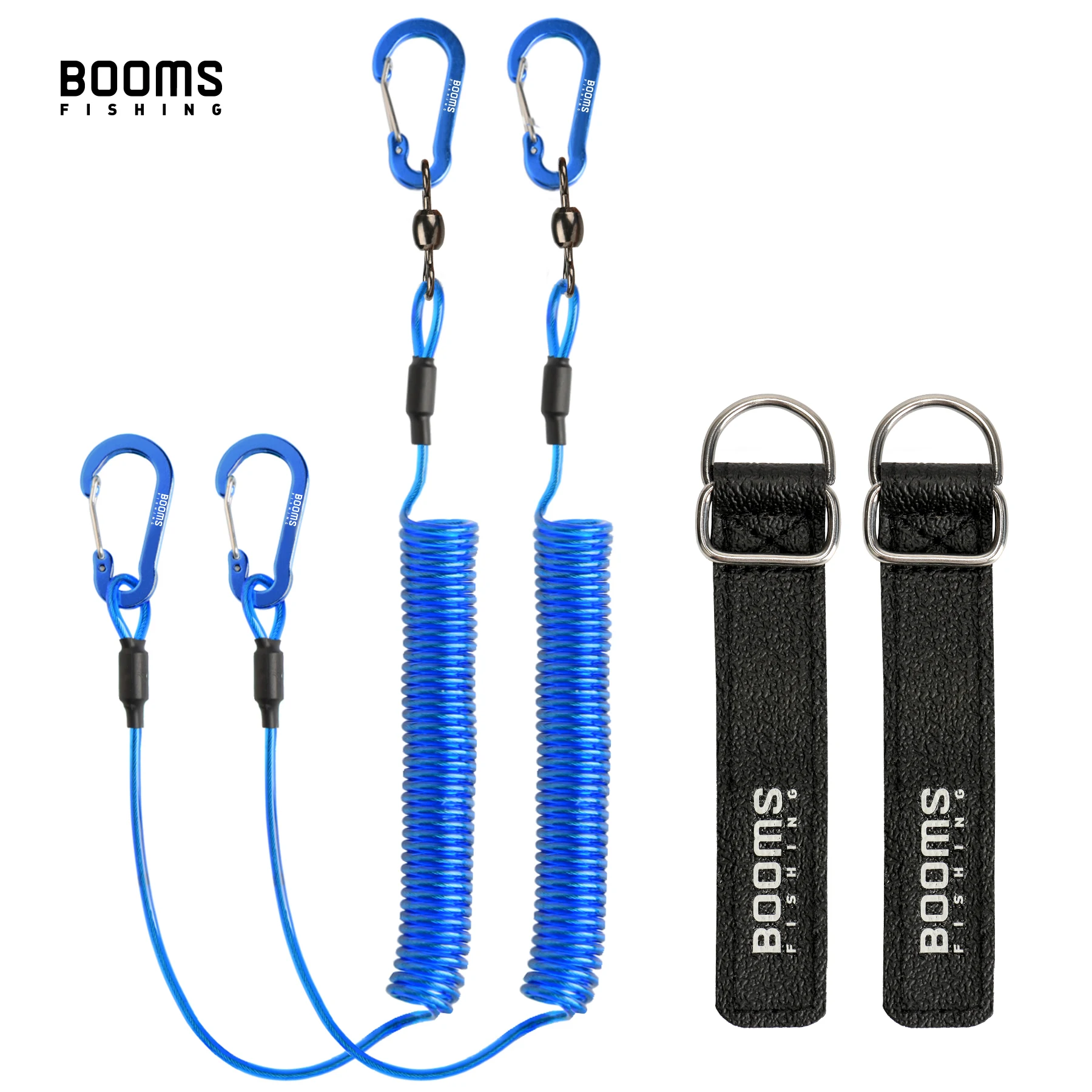 Booms Fishing T02RB1 Angelrute Tether Boot Kajak Paddel 2M Heavy Duty Elastizität Lanyard für Angelwerkzeuge Stangen Riemen 4 teile/satz – Detail 14