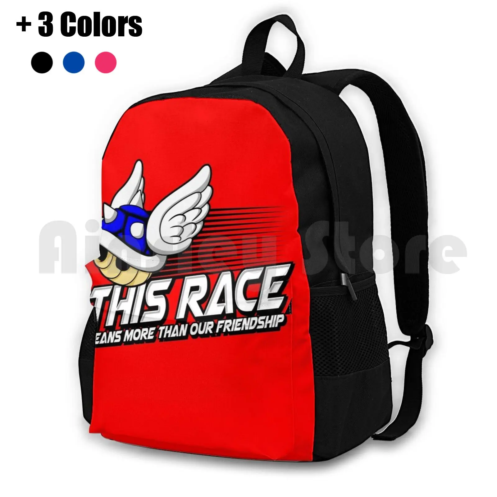 Blue Shell Betrayal Outdoor Hiking Backpack Riding Climbing Sports Bag Super Kart Video Games Blue Shell Switch 64