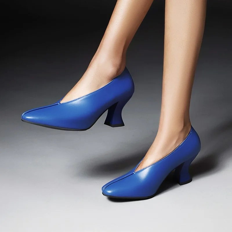 FXYCMMCQ Spring 2021 New Vintage Foot Sets Fashion and Comfortable High Heel Single Shoes for Women-D6038