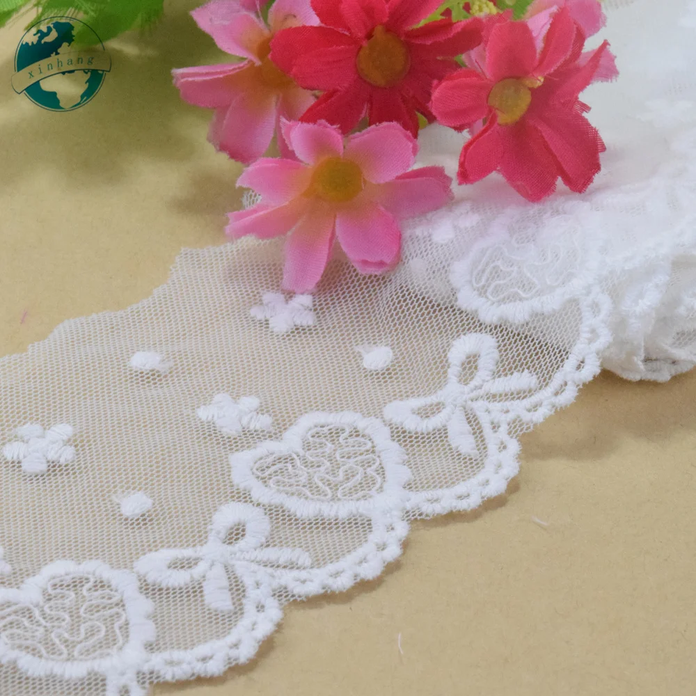 7cm Width White Embroidery Sewing Ribbon Guipure Lace Trim Fabric Warp Knitting Applique DIY Garment Wedding Accessories  #4226