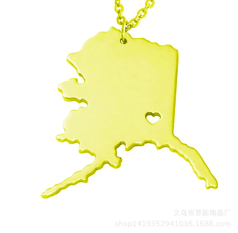 

Alaska Does Not Embroider Steel Necklaces Fashionable US State Maps Are Ornaments As Gifts For Friends