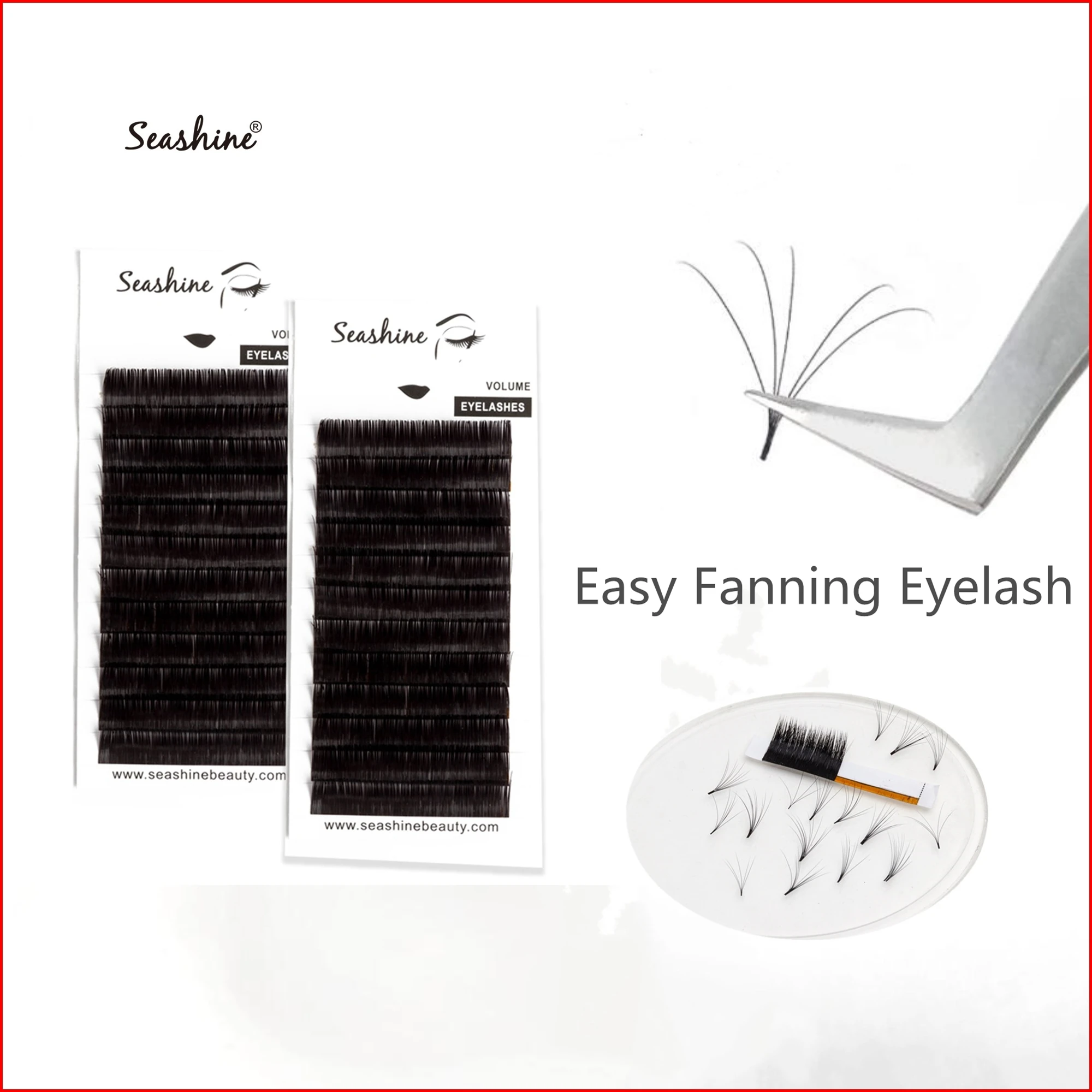 

Seashine Makeup Auto-Fans Eyelash Extension mega volume Cashmere Volume Lashes 0.03 0.05mm Easy-Fans Eyelash