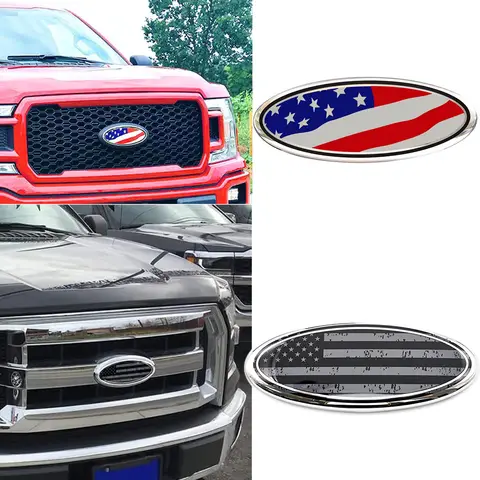 For Ford Emblem F150 F250 F350 Edge Explorer RANGER EXPEDITION Car Front Emblem US Flag Logo Rear Accessories