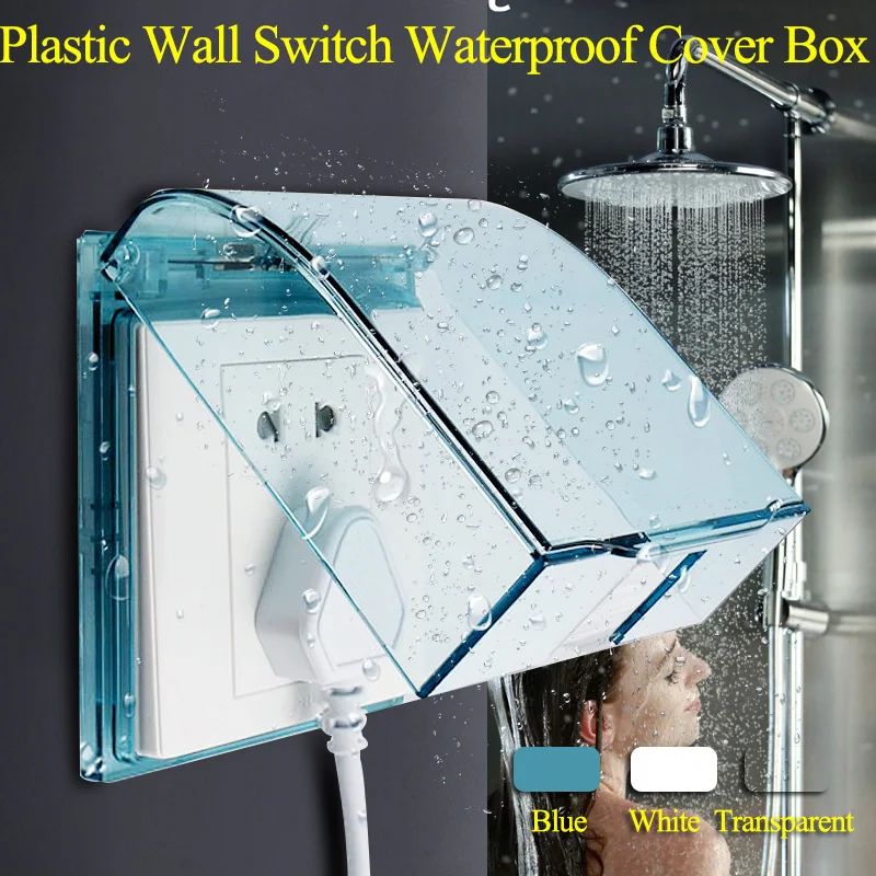 Plastic Wall Switch Waterproof Cover Box 86 Type Light Panel Socket Bathroom Kitchen Accessory Doorbell Flip Cap Cover Clear