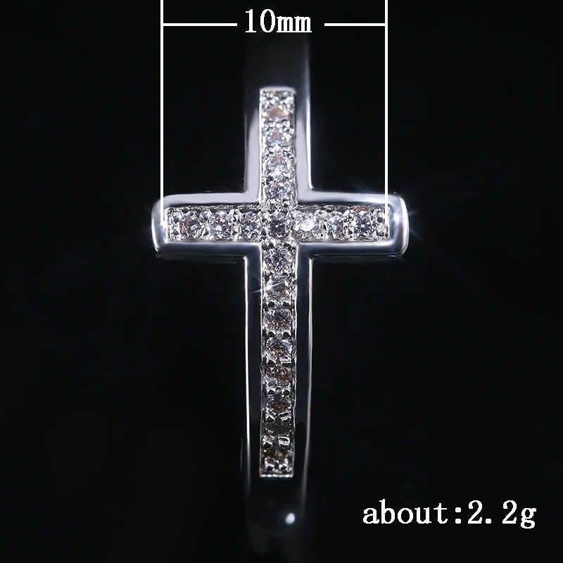 Luxury Cross X แหวนหมั้นผู้หญิง Full Paved CZ Stone สี Elegant Simple เครื่องประดับแหวนขายร้อน