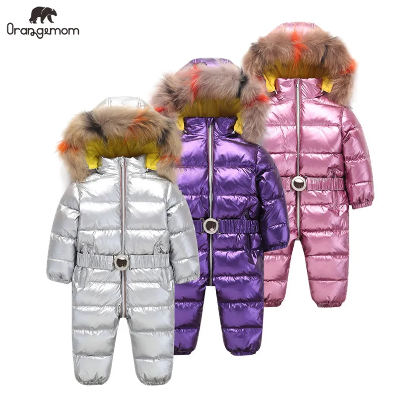 Orangemom Children\'s Jumpsuit baby girls winter coat brand jacket for girls clothing , thicken infant girl coat infant snowsuit