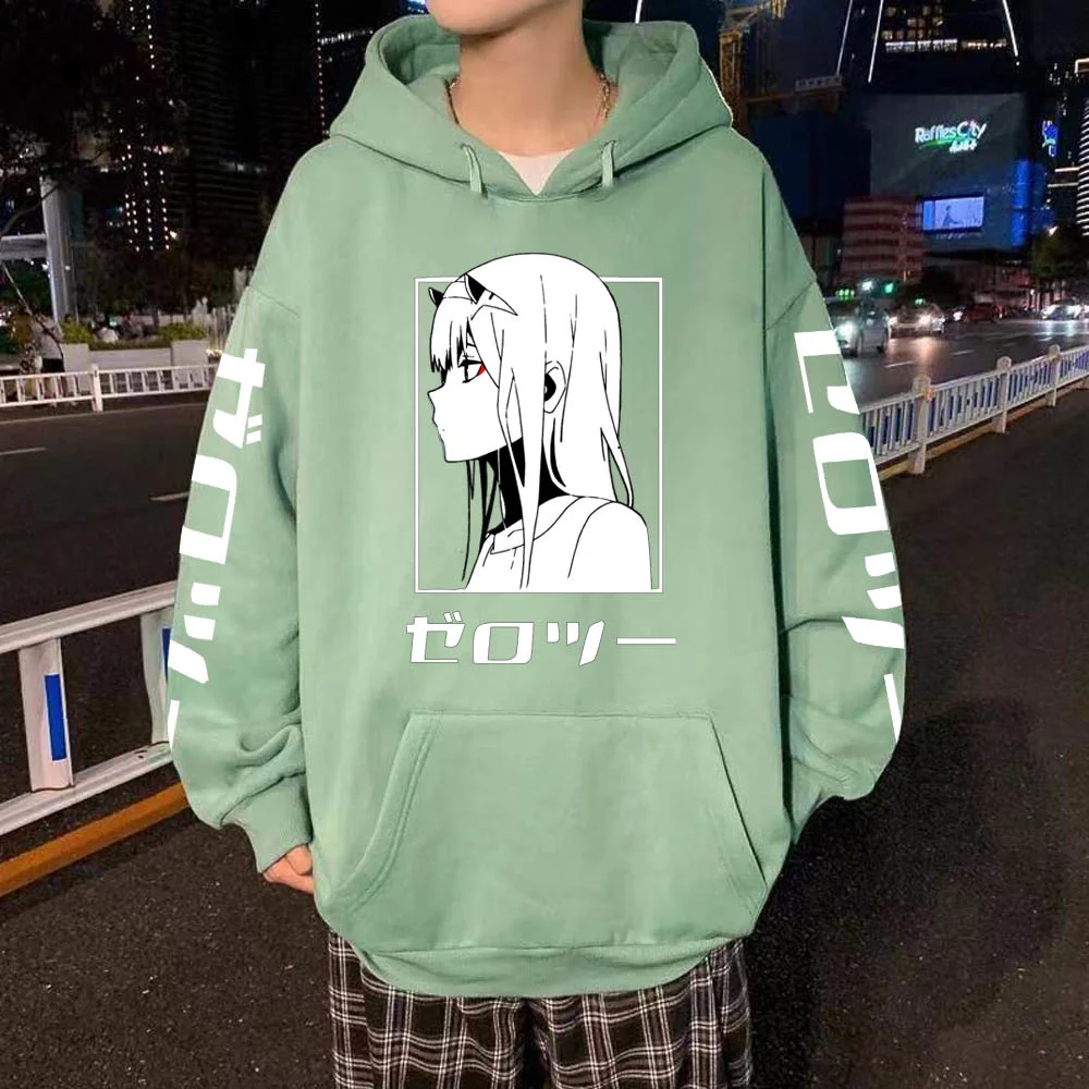 

Zero Two Cute Hoodies Darling In The Franxx Anime Cosplay Men Women Long Sleeve Sweatshirts Pullovers Hooded Casual Sweater Top