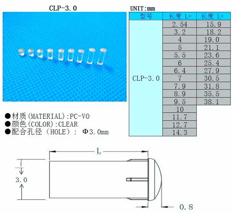 100PCS LED patch light guide light guide 3mmF3led perline lampada led light guide cap paralume tubo luminoso