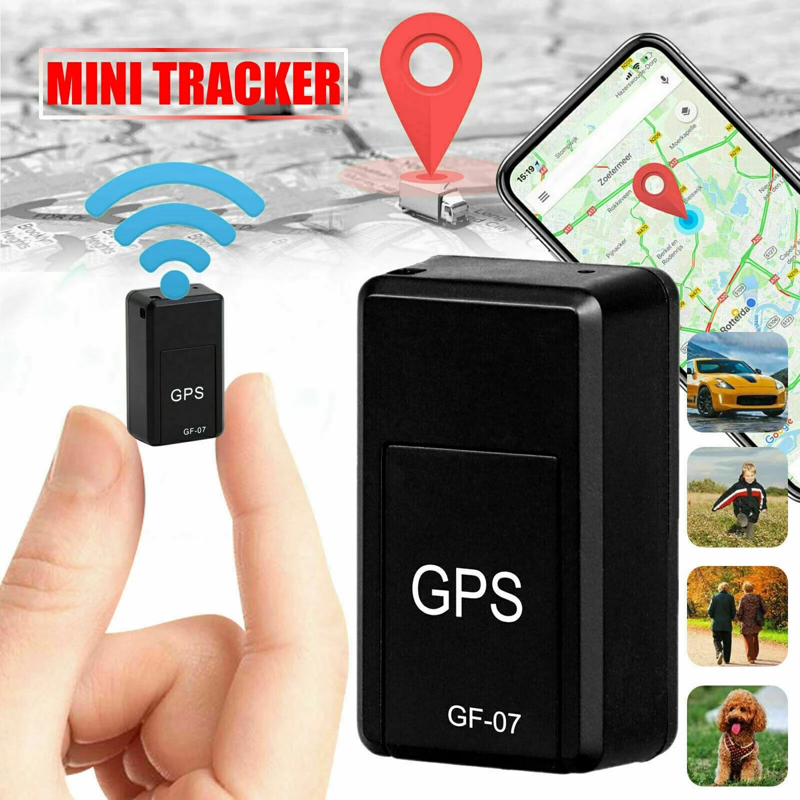 Gf07 mini rastreador de carro magnético gps em tempo real dispositivo localizador de rastreamento magnético gps rastreador em tempo real localizador