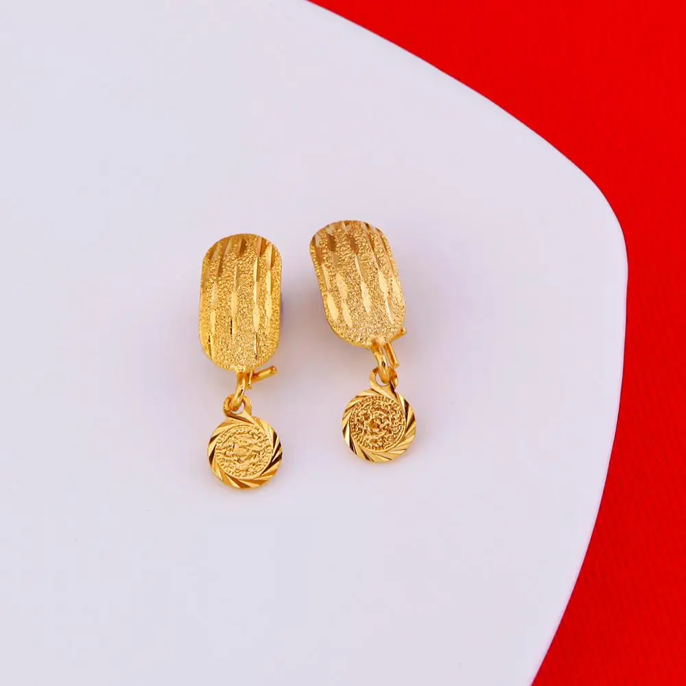 Gold Color Africa Coin Earrings For Women Girl Small Dubai Coins Earrings Arab Jewelry