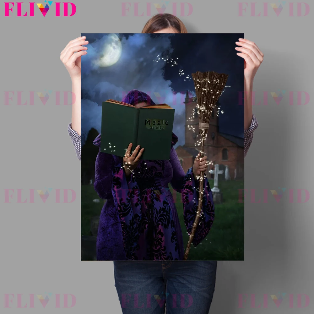 Skeleton In Abbey Ruins With Skulls Art Canvas Painting Witch Magic Book Poster And Print For Living Room Decorwall Art Unframed