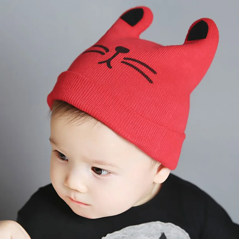 0-3 Years Baby Hat Boys Girls Cartoon Winter Knitted Cap Autumn Newborn  Boys Cute Warm Solid Color Beanie Infant Girl Soft Hat