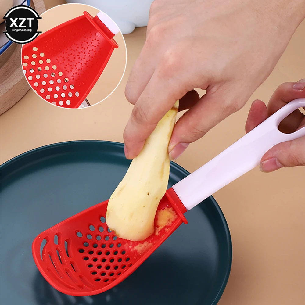 Multifunctional Filter Colander Household Kitchen Grinding Spoon Grinding Ginger Garlic Press Silicone Egg White Separator