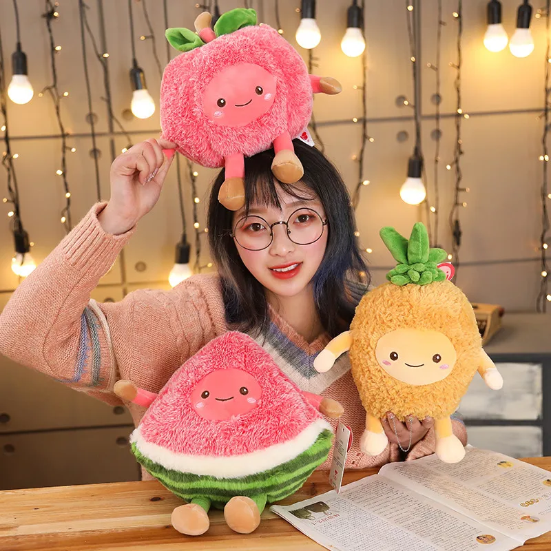 

Cartoon Watermelon Cherry Pineapple Fruits Soft Plush Cute Toys Stuffed Dolls Pillow for Baby Home Decor Children Birthday Gifts