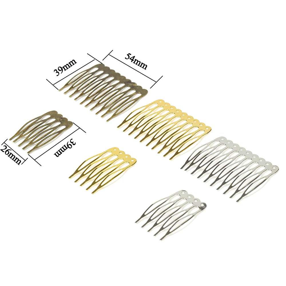 10pcs 5/10 Teeth Metal Hair Comb DIY Hair Clips Claw Hairpin Base for Wedding Bride Hair Jewelry Making Headwear Decor Findings