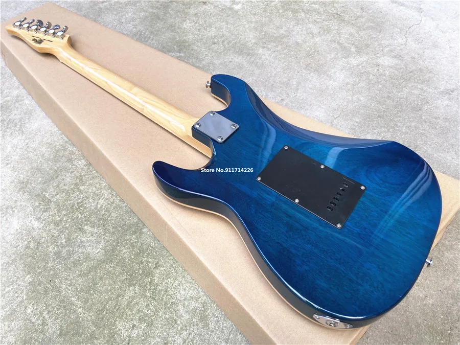 High quality custom version gradual blue small double electric guitar maple xylophone neck free shipping