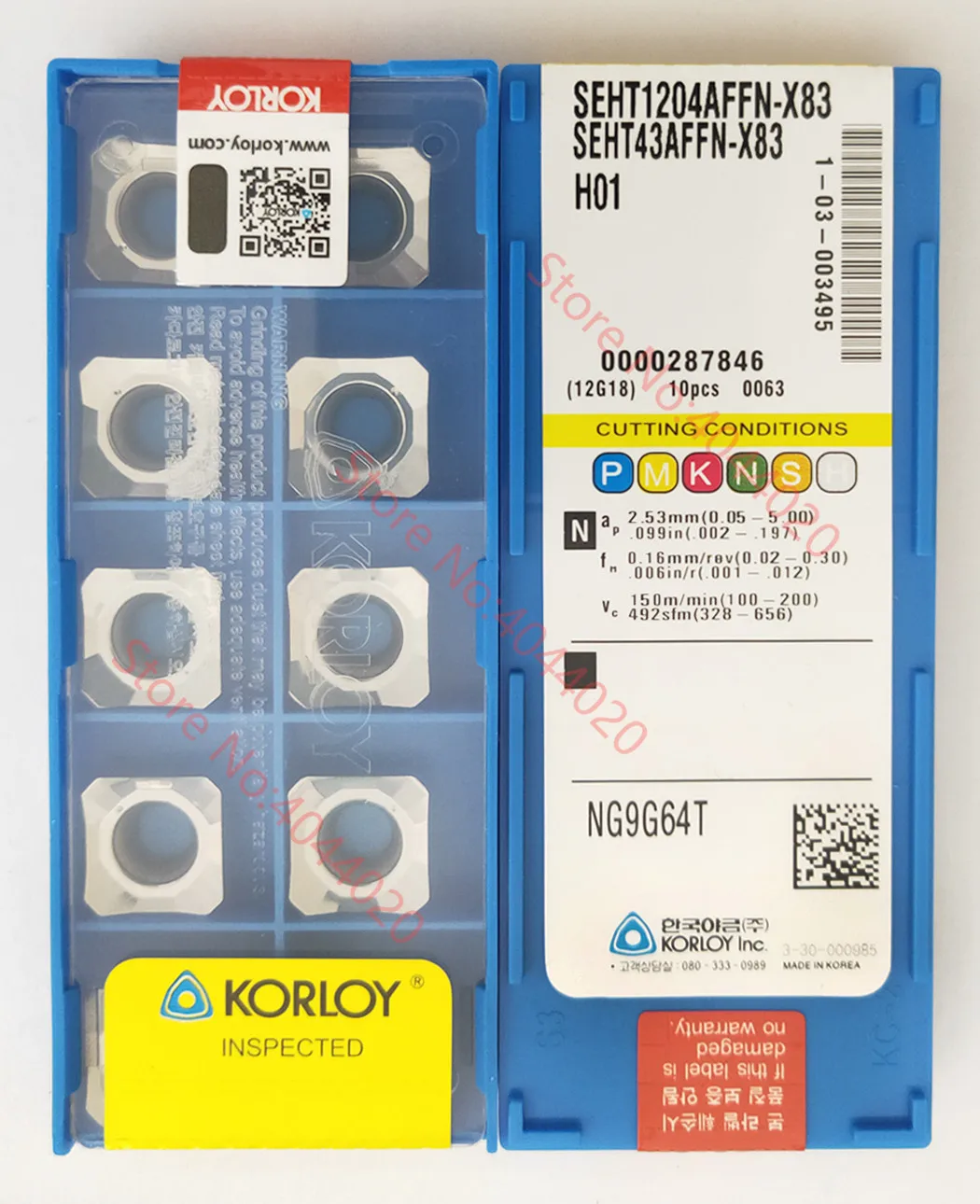 

KORLOY SEHT1204AFFN-X83 H01 Carbide Insert SEHT Inserts