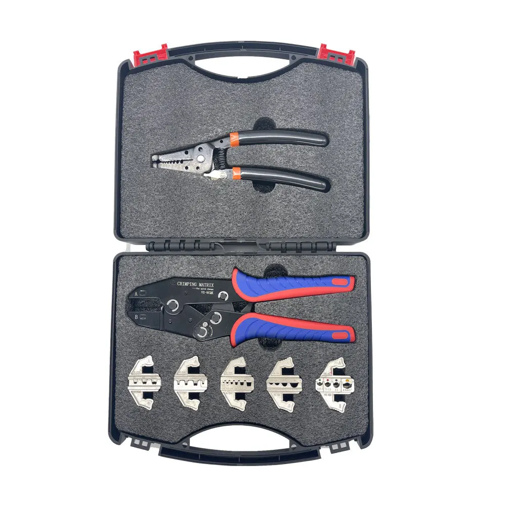 Ratsche Draht Crimper Tool Set Automotive mit 5 Stirbt für Isolierte und Nicht Isolierte Terminal,Dupont Stecker, ende Ärmel Ferrule