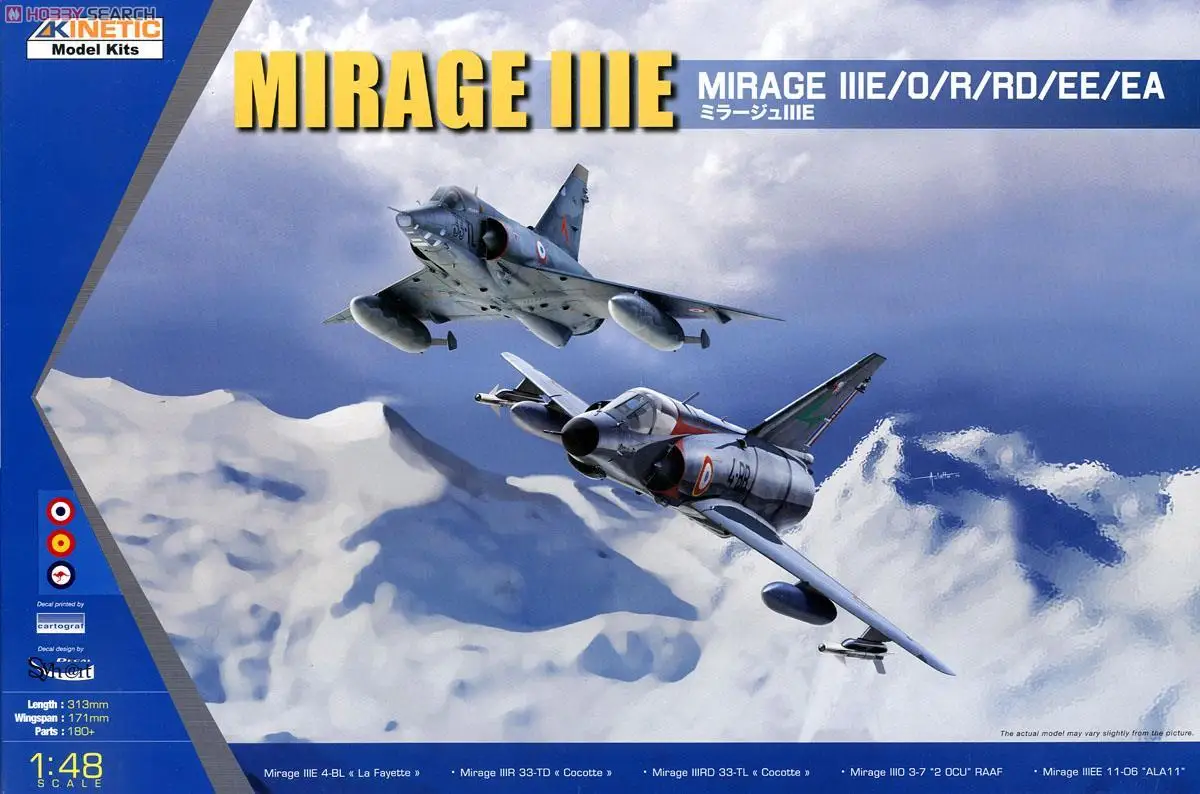 KINETIC K48050 1/48  MIRAGE IIIE/O/R/RD/EE/EA MODEL KIT