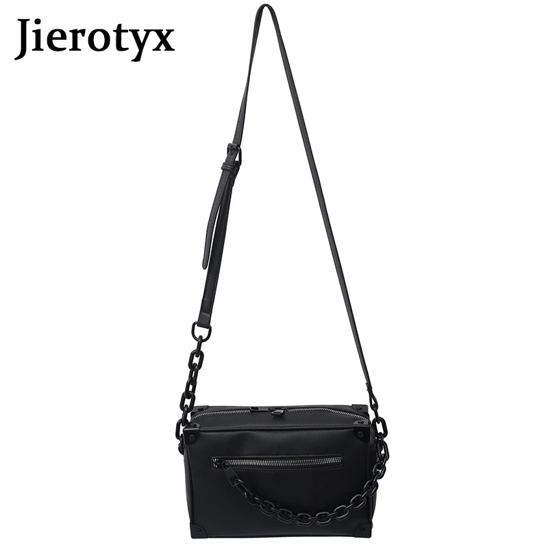 JIEROTYX 2021 Casual Mini Trunk Bags With Soft Leather Orange Chains Unisex Luxury Designs Shoulder Bags Good Quality Free Ship