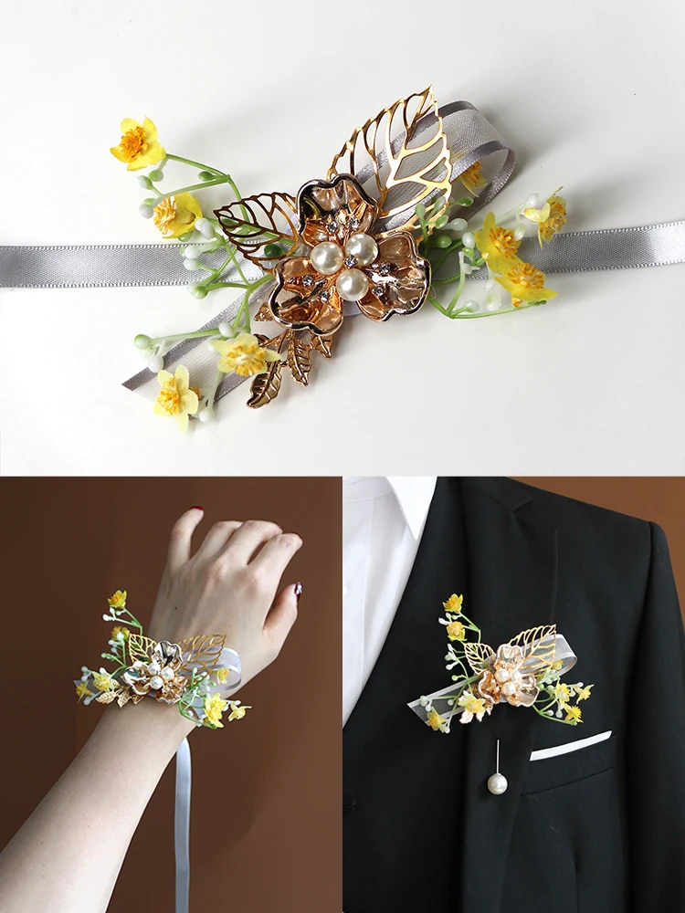 Corpetto ad ago per l'alito del bambino botanico, grounonniere Groom, Buttonhole da sposa rustico, Boho Wedding damigella d'onore naturale