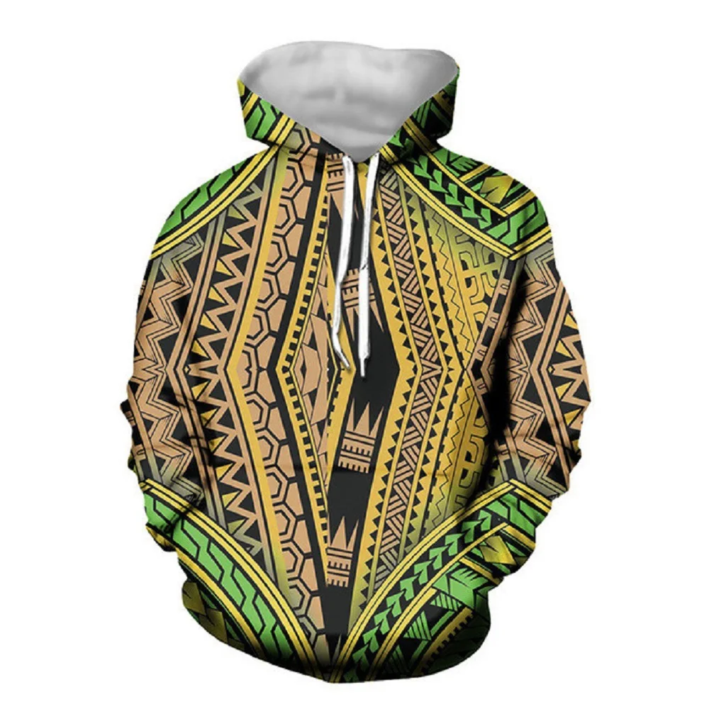 Style Polynesian Traditional Tribal Printing 3D Hoodie Men Custom Clothing Manufacturers Men's Sweatshirts Guam Tahiti Samoa