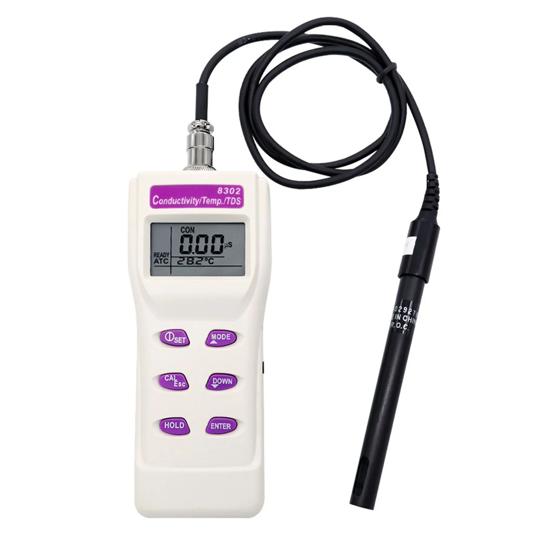 AZ8302 Medidor de conductividad y TDS de calidad del agua eléctrica digital Probador de conductividad de piscinas de granja acuática de acuicultura
