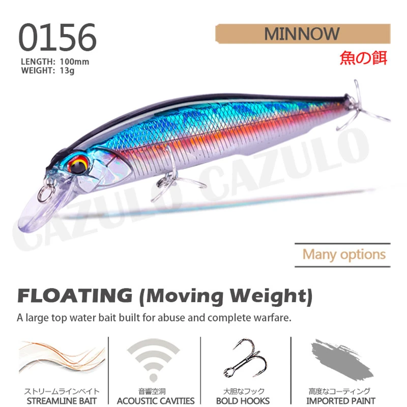 Fishing Accessories Lure Minnow Isca Artificial Weights 13g 10cm Floating 0.5-1.3m Wobblers Pesca Pike Fish Tackle Leurre Angeln