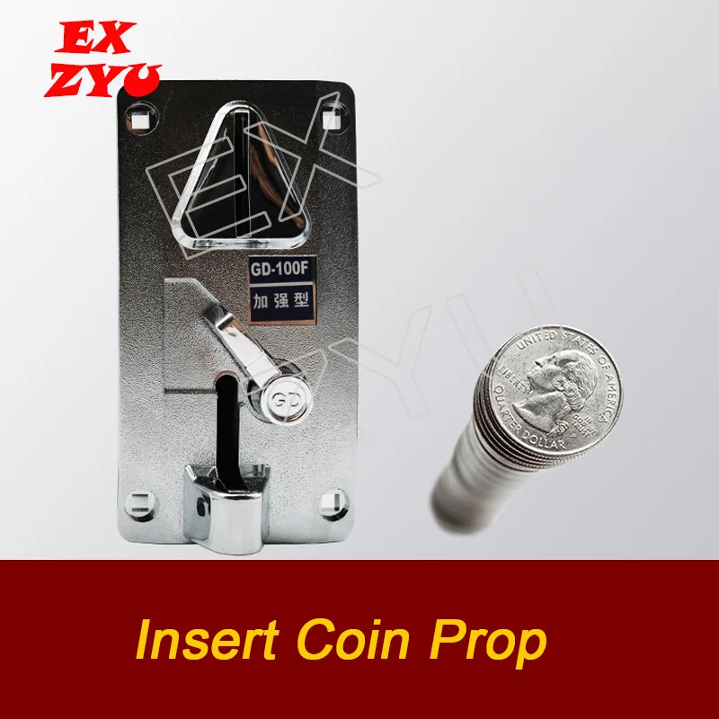 EXZYU Insert Coin Prop real life coin selector drop coins into slot machine to escape chamber game room