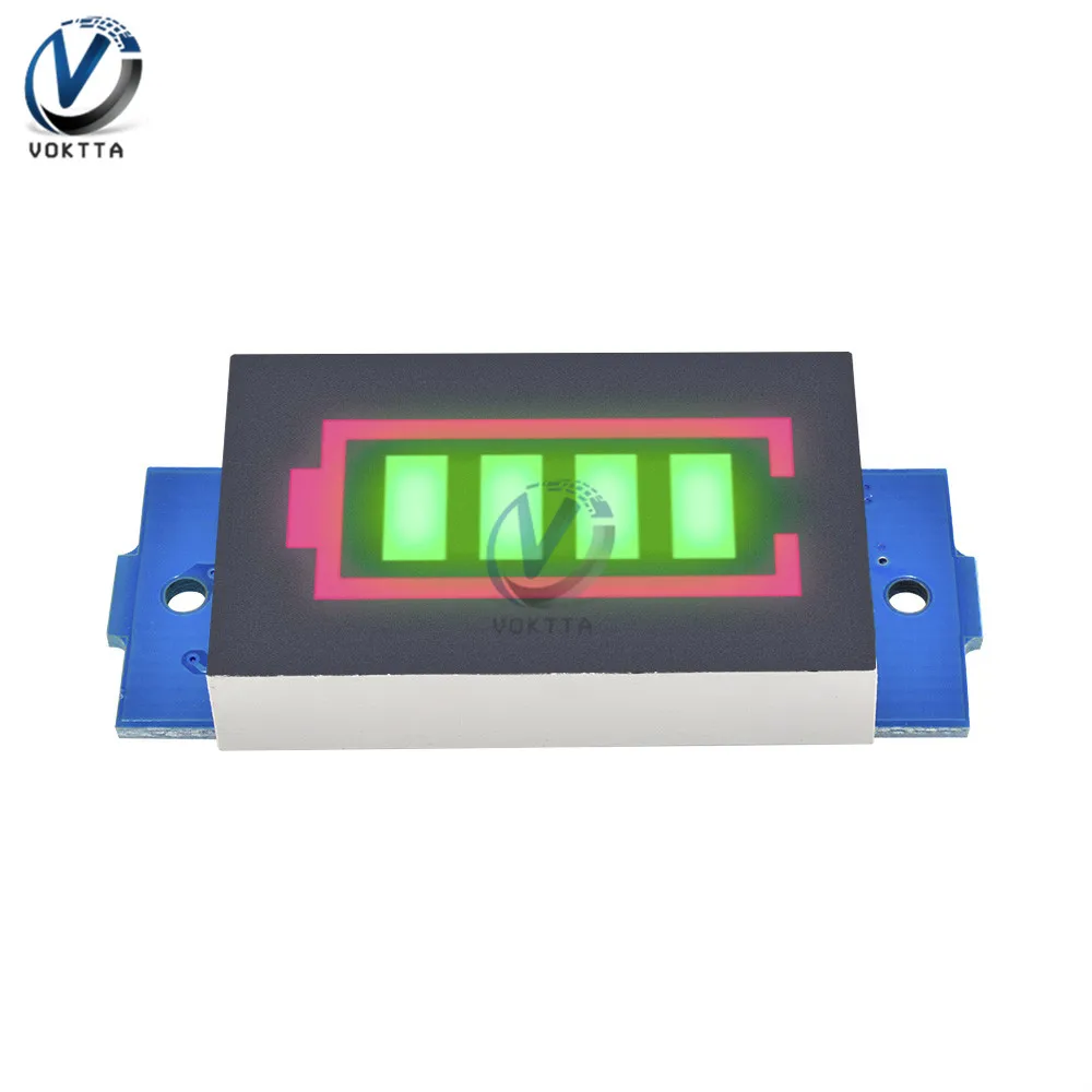 1S/2S/3S/4S/6S/7S 12V 18650 Li-po Li-ion Lithium Battery Capacity Indicator Voltmeter Power Tester Blue Green LED Display Panel