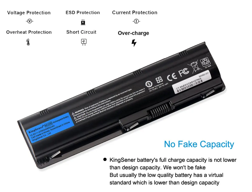 KingSener Korea Cell New MU06 Battery For HP 430 431 435 630 631 635 636 650 655 CQ32 CQ62 G32 G42 G72 G56 G62 G7 DM4 593553-001