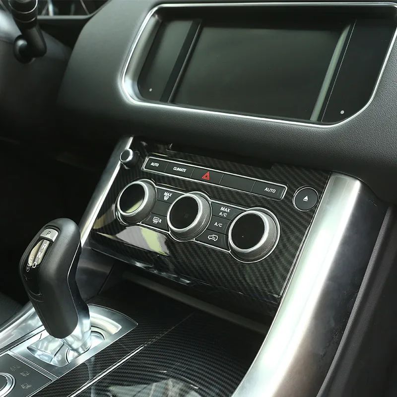 

For Land Rover Range Rover Sport 14-18 ABS Carbon Fiber Car Central Control Air Conditioner Volume Panel Sticker Car Accessories