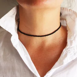 Minimalist Seed Beads Necklaces Women Chic Black String Beaded Neck Chain Choker Necklace Fashion Jewelry Charms Femme Collar