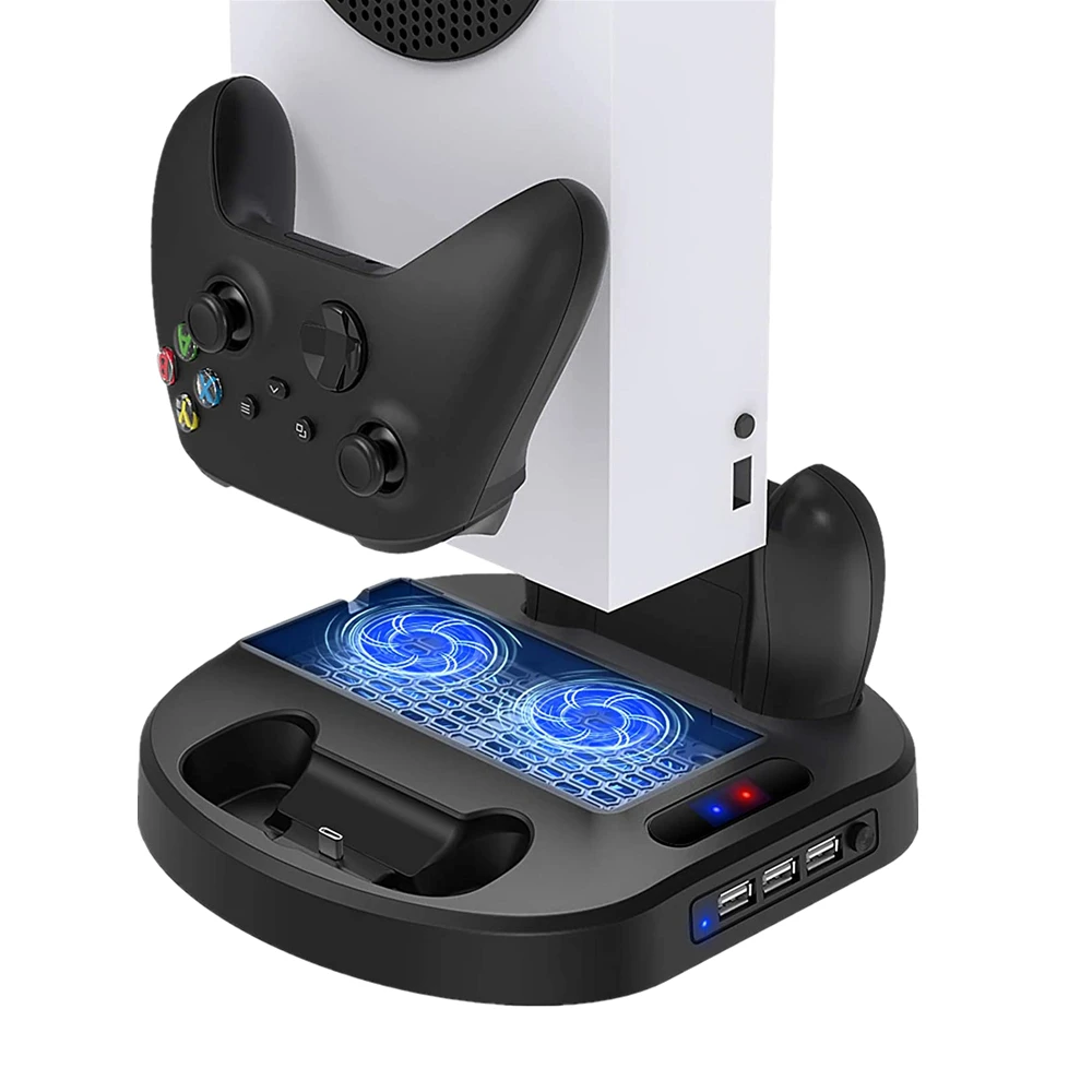 Vertical Stand With Cooling Fan Only For Xbo x Series S YUANHOT Charging Base With Dual Controller Charger Port And Cool System