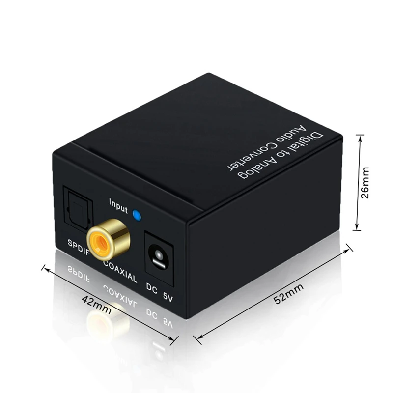 3.5mm Jack Audio Converter Coaxial Optical Fiber Toslink Digital to Analog L/R RCA SPDIF Digital Audio Decoder Stereo Amplifier