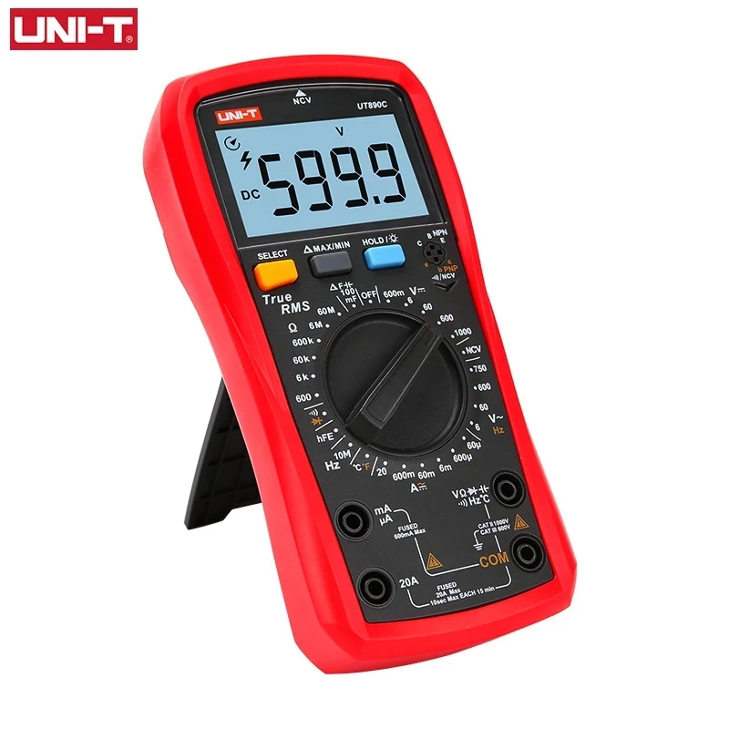 Multimetro digitale UNI T True RMS UT890C UT890D + gamma manuale AC DC frequenza capacità temperatura Tester retroilluminazione