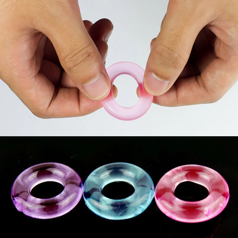 6pcs Men\'s Cock Ring Sets Sex Toys For Men Penile Ring Silicone Jelly Cockring Penis Lasting Ring Random Color Cock Sex Products