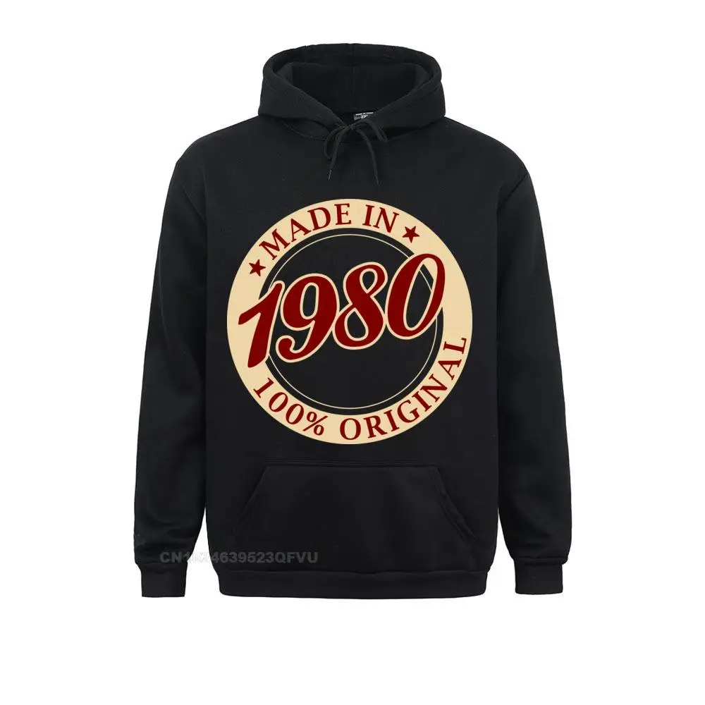 Men Born In 1980 Vintage Hoodies 40 Years Old 40th Birthday Gift Cotton Clothing Funny Crew Neck Pullover Hoodie Harajuku