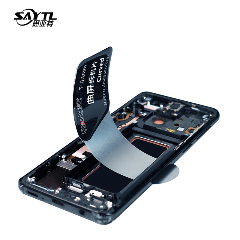 Toolplus ferramenta alavanca de abertura de tela lcd, telefone móvel curvo ultra fino e flexível de aço inoxidável