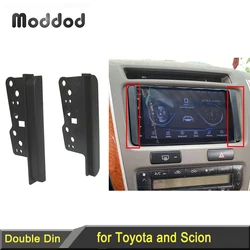 Soportes de Radio para Toyota Avalon Avensis Celica Corolla Camry Scion, Panel estéreo doble Din, Fascia, DVD, Kit de montaje lateral