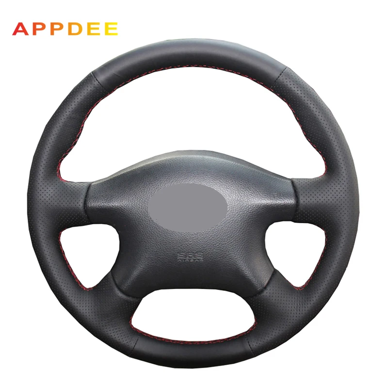 Black Leather Steering Wheel Cover for Nissan Almera N16 Pathfinder Primera Paladin Old XTrail 2001-2006 Renault Samsung SM3