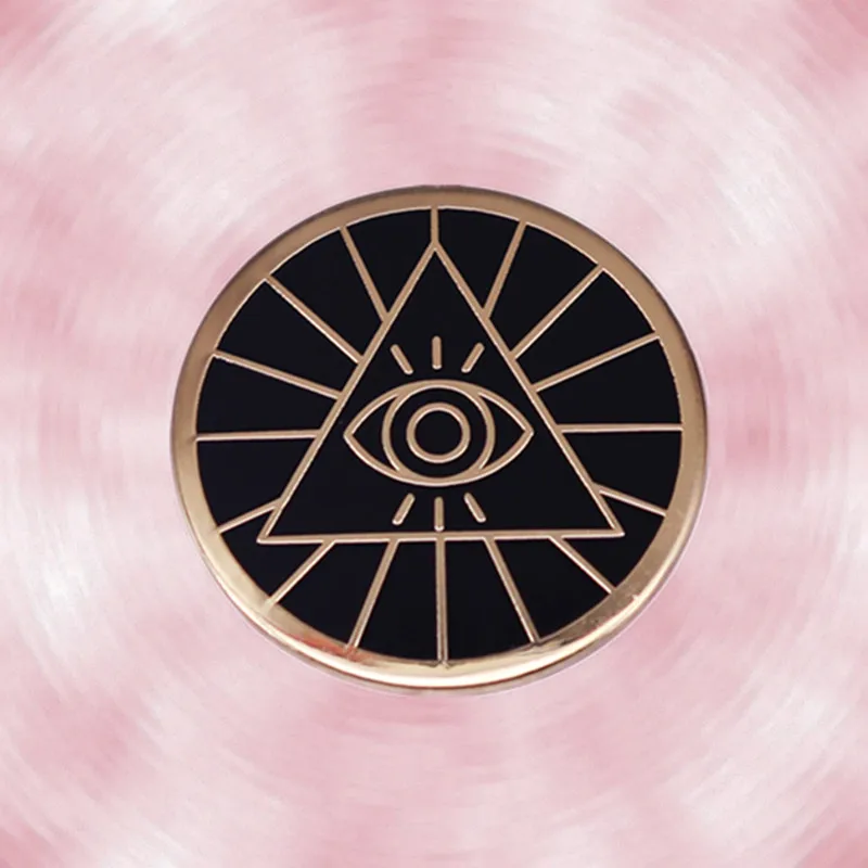 The Eye of Providence triangle masonic sign Pyramid God enamel Pin