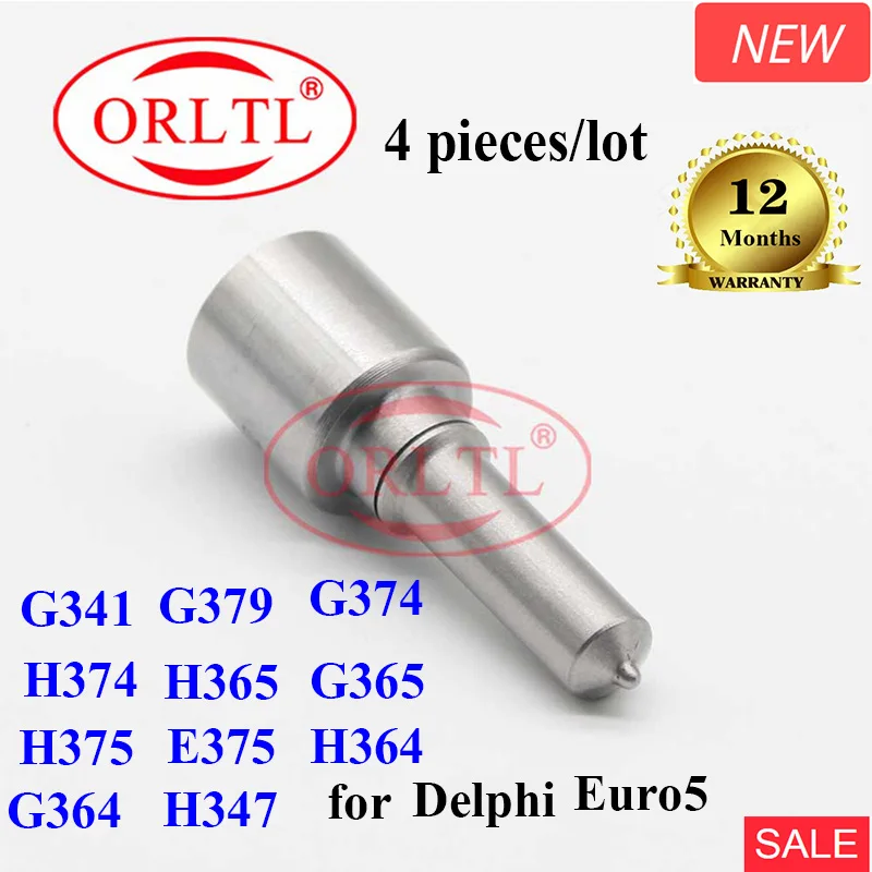 

ORLTL 4 pieces/lot Euro 5 H365 G365 G341 G347 Commmon Rail Nozzle G379 G374 H374 H364 G364 For Delphi injector 5