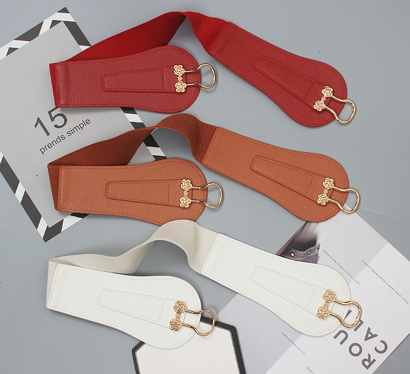 المرأة المدرج موضة مطاطا بولي Leather الجلود فستان Cummerbunds الكورسيهات حزام أحزمة الديكور حزام عريض R2828