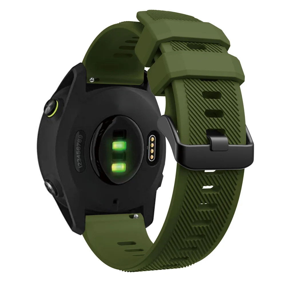 สายคล้องคอซิลิโคนสำหรับ Garmin Forerunner 745 GSP สร้อยข้อมือสมาร์ทนาฬิกา Quick Release กีฬาสายรัด Correa เข็มขัดอุปกรณ...